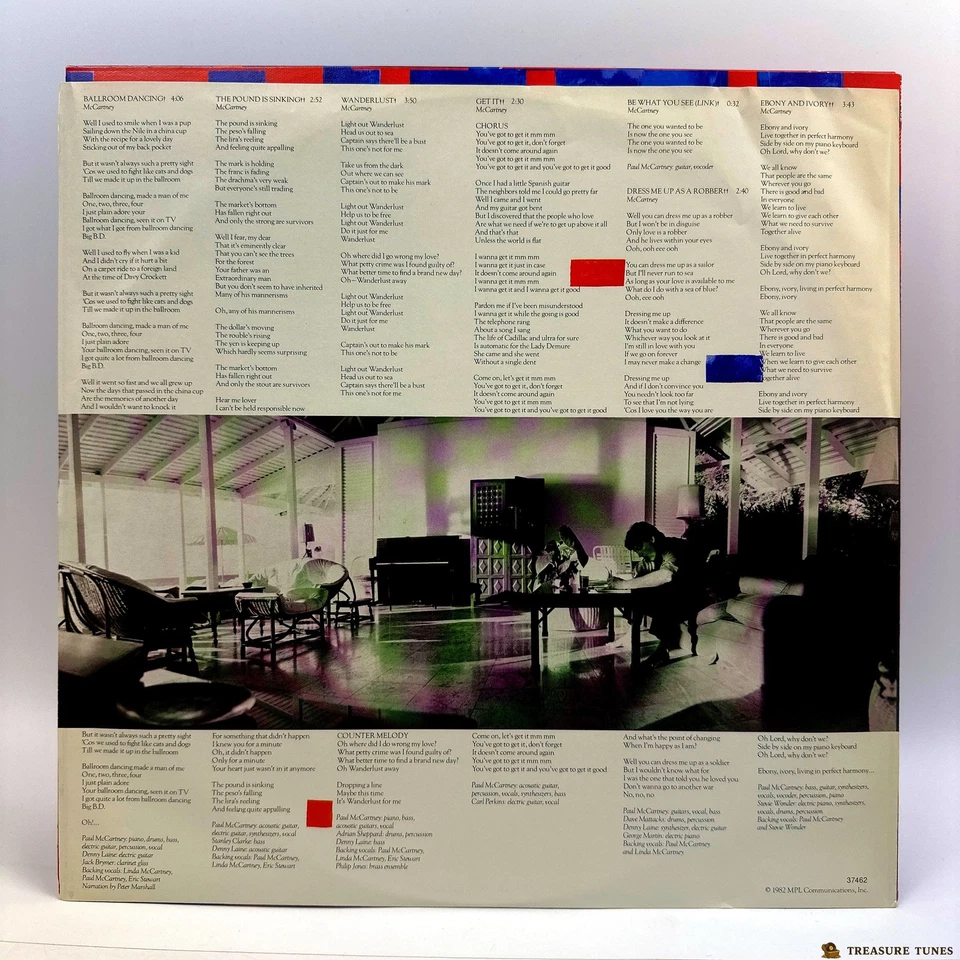 Paul McCartney – Tug Of War Vinyl (LP, Album, Stereo) TCX 37462 - Image 4 of 4