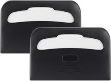 Commercial Toilet Seat Cover Dispenser Wall Mount 2-Pack , Black Half-Fold