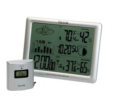 Taylor Precision Products Deluxe Wireless Indoor & Outdoor Weather Forecaster 