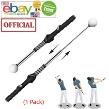 Retractable Golf Swing Aid w/Rhythm Click Sound Golf Grip Trainer Speed Training