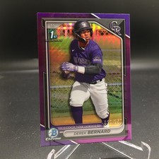 Derek Bernard 2024 Bowman Chrome Purple Refractors BCP-225 #/250 Rockies 1st