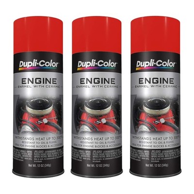 Dupli-Color DE1620 12oz Chevrolet Orange Engine Enamel Spray Paint 3-Pack