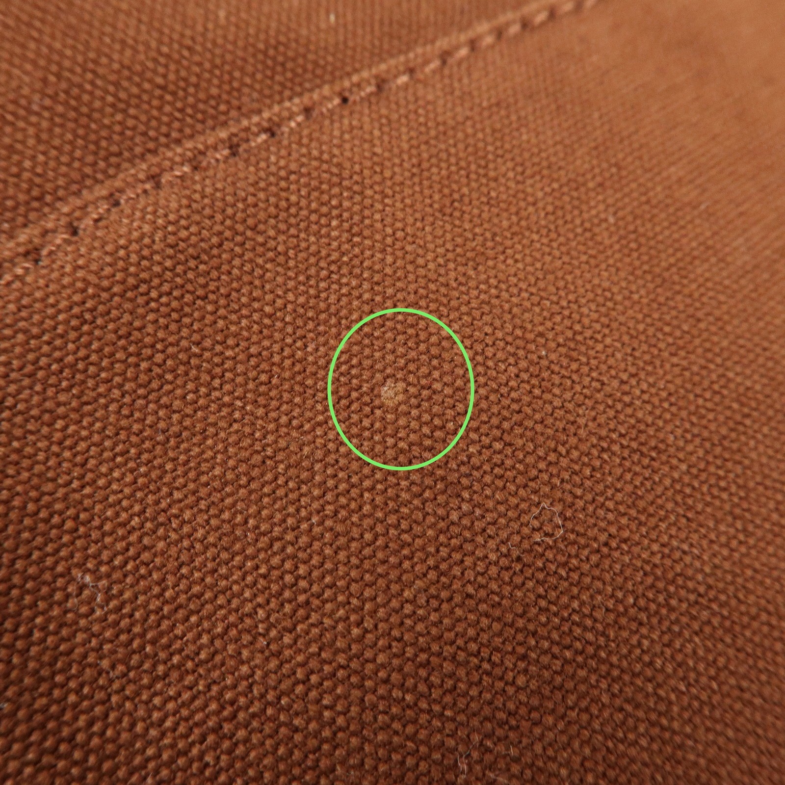 HERMES Bolide MM Cotton Leather Cosmetic Pouch Brown Beige Authentic Used F/S thumbnail 14