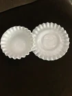 Vintage Fenton Milk Glass Hobnail Mayonnaise Bowl and Underplate
