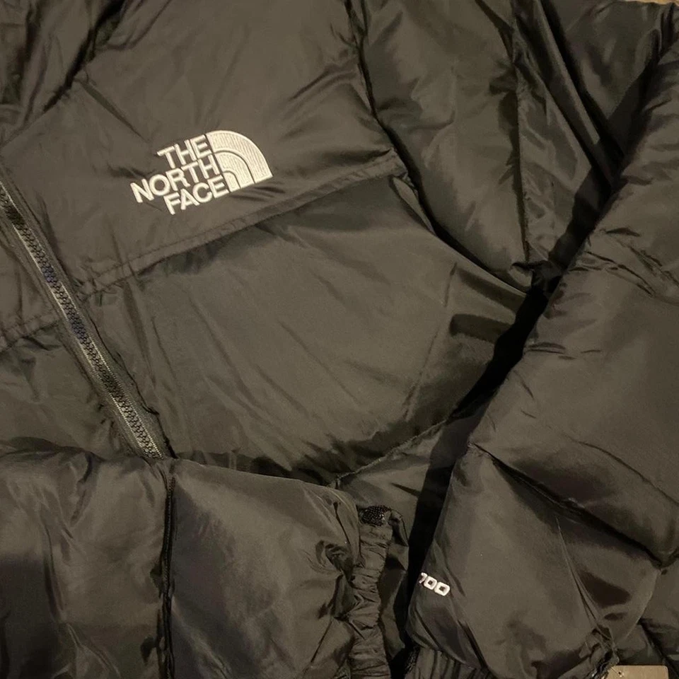 Original mens The North Face Retro Nuptse Jacket - Black, Size M, photo 3 of 3