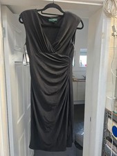 Ruched Sleeveless Little Black Dress - Lauren Ralph Lauren Black UK 8 (US 4)
