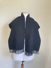 Polo Ralph Lauren 100 Cashmere Scarf Made in England Black Fringe A122