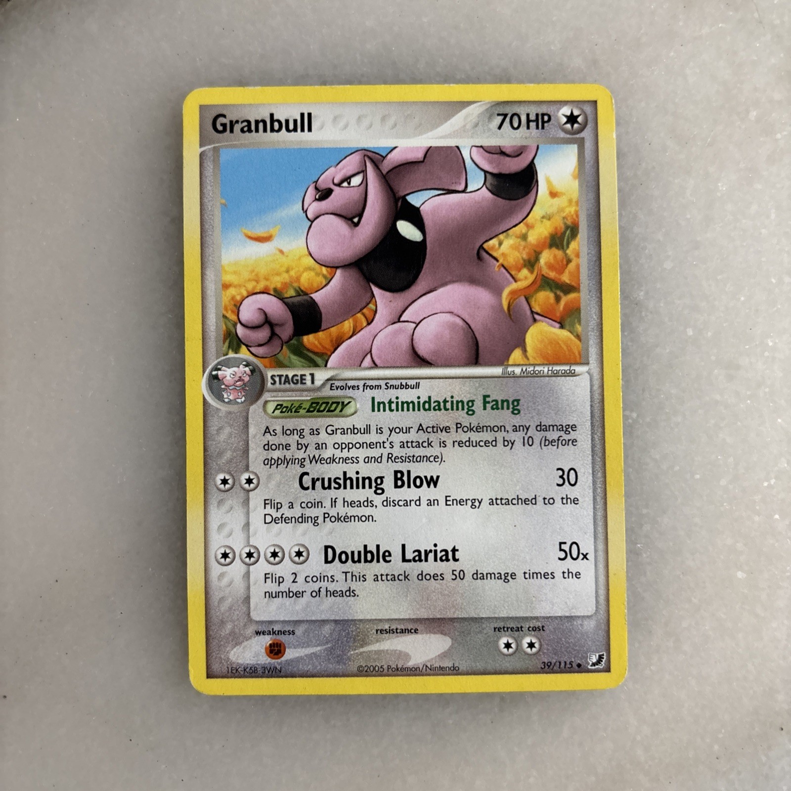 💥 Granbull Pokemon TCG 2005  (Unseen Forces) Non Holo-Vintage Card # 39/115 MP