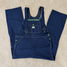 Liberty Rigid Indigo Denim Bib Overalls Mens Workwear Carpenter Unwashed Blue