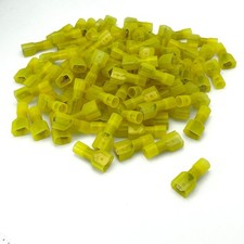 Male Fully Insulated Nylon Quick Disconnect Spade Terminals 100pcs 10 Gauge 12