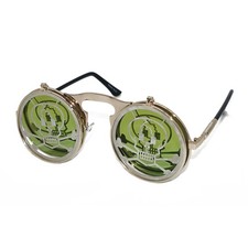 TOTENKOPF BRILLE  Spiegelbrille Sonnenbrille Nickelbrille Halloween Kostüm Party