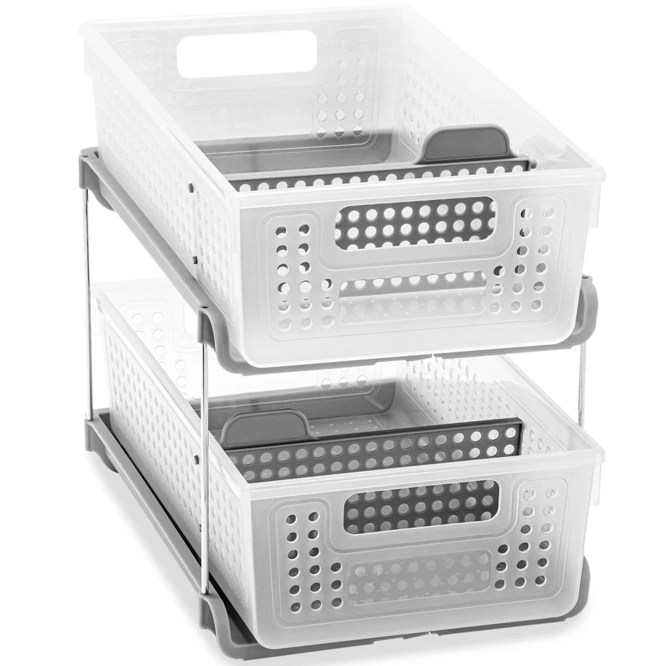 Organizador antimicrobiano de 2 niveles madesmart, paquete de 1, escarcha Foto 4 de 4