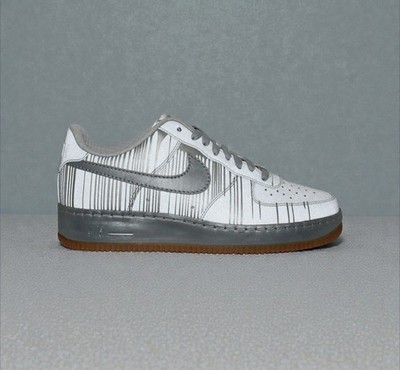 NIKE AIR FORCE 1 SUPREME KRINK REFLECTIVE SILVER 2008 MENS SHOES -  SIZE 9 NEW