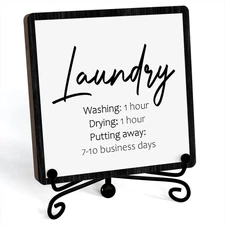 Letrero madera rustico decoracion escritorio cuarto lavanderia divertido