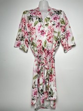 Show Me Your Mumu One Size White Pink Floral Belted Robe Garden of Blooms Kimono