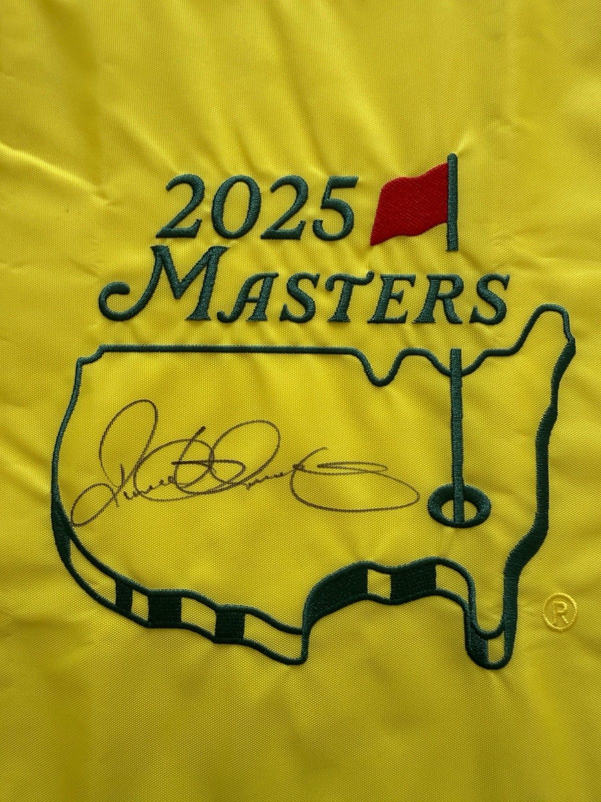 Rory Mcilroy Signed Autographed 2025 Masters Flag Grand Slam PSA DNA COA view 2