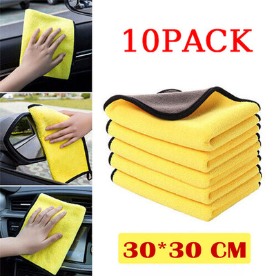 10 Microfibre Cloths Car Cleaning Polishing Cloth Washcloth Microfibre Cloth 30*