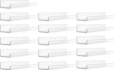 16pcs Acrylic Shelves for Wall Storage, 15" Floating Bookshelves, Display Shelf