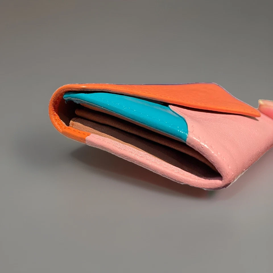 Cartera larga continental de cuero en bloques de color personalizados multicolor Chloe $723 Foto 4 de 4