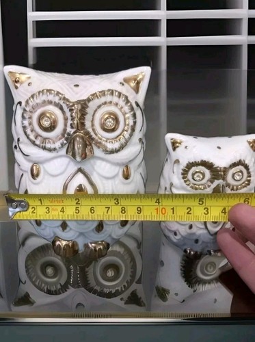 Fine China Graduated Owls Decorative Gold Embellished Home Ornamental - Picture 8 of 12