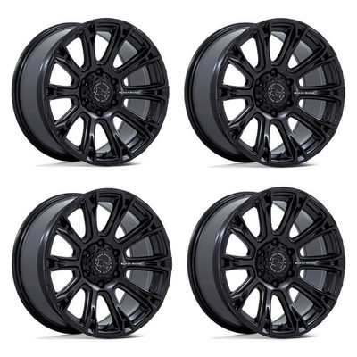 Set 4 20'' Black Rhino BR020 Diamondback Matte Black 20x9 Wheels 5x4.5 12mm Rims