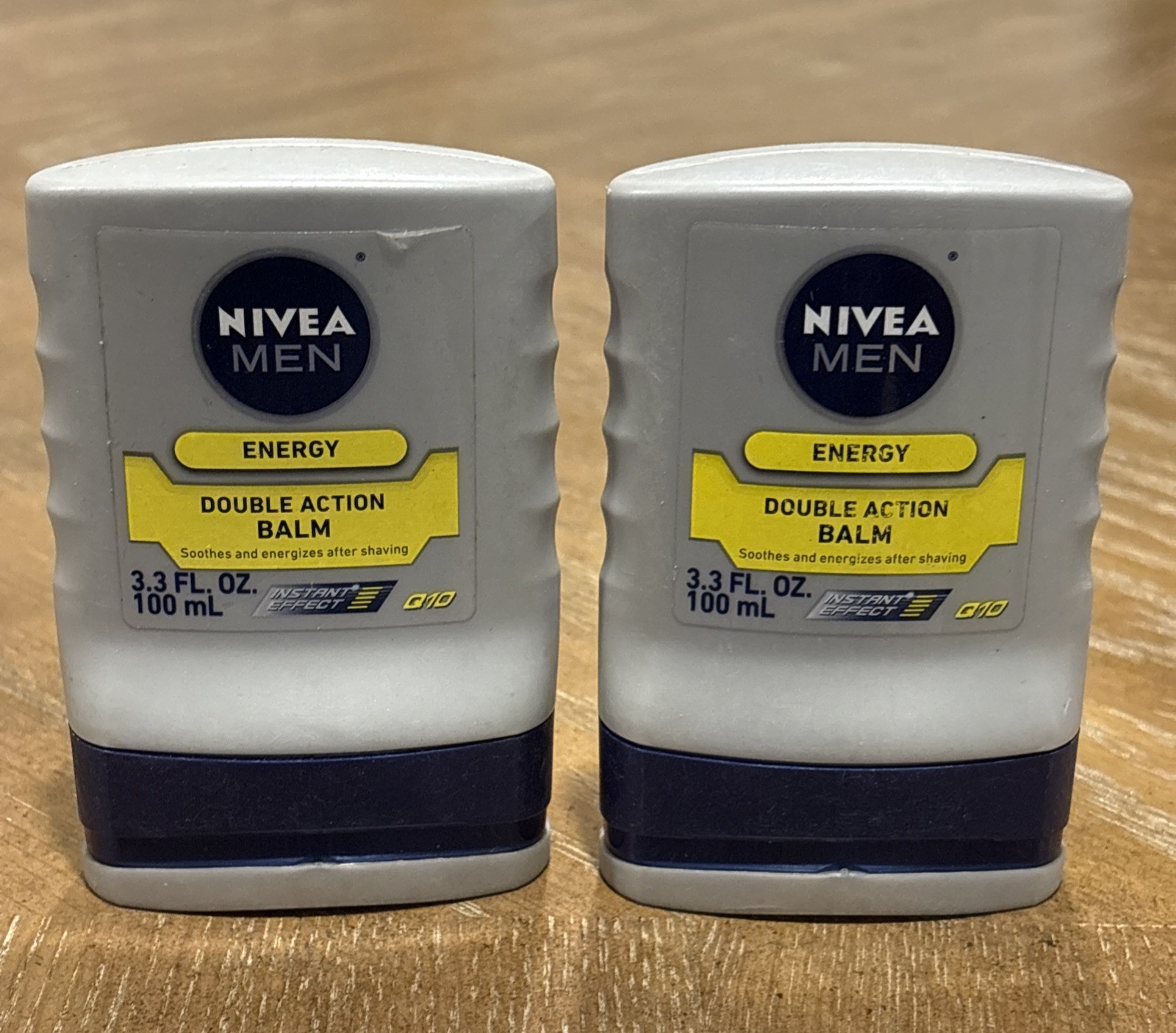 Lot Of 2 Nivea Men Energy Double Action Balm Q10 Soothes And Energizes 3.3oz