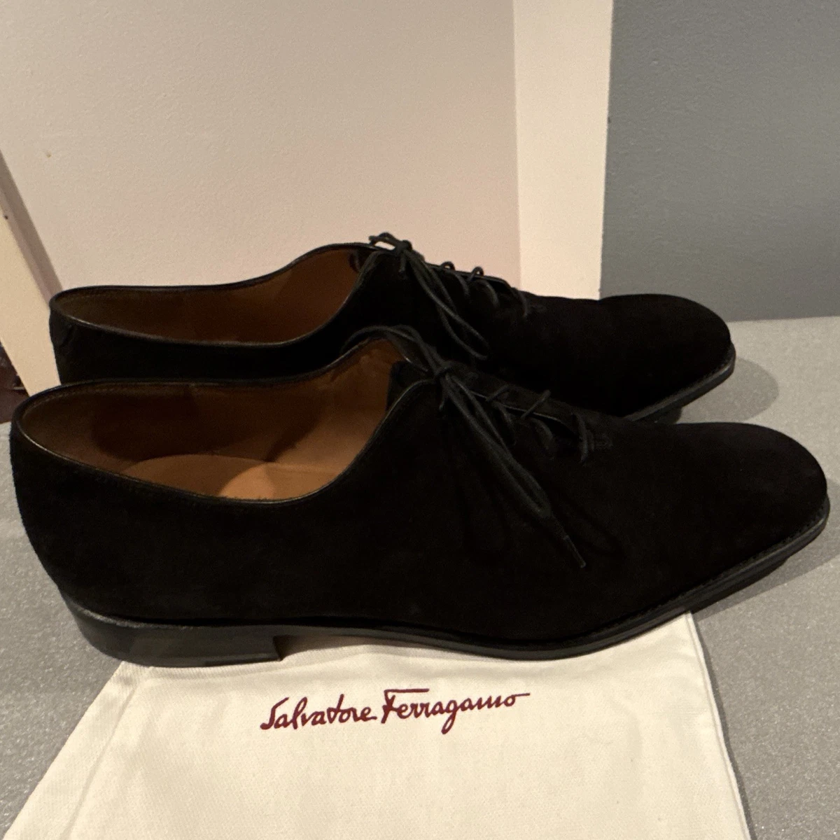 Salvatore Ferragamo Men\'s Size 8 EE Wide Black Suede‎ Penny Strap Dress Loafers Salvatore Ferragamo Black Suede Men main image 2