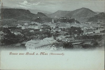 Bruck Mur general view in moonlight