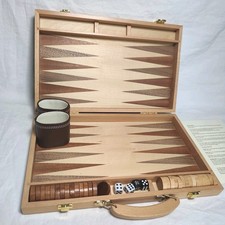 Jaques London 19" Oak Backgammon Set (Complete) 