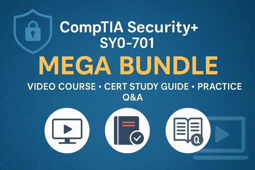 CompTIA Security+ SY0-701 Mega Bundle Video Course Cert Study Guide Practice Q&A