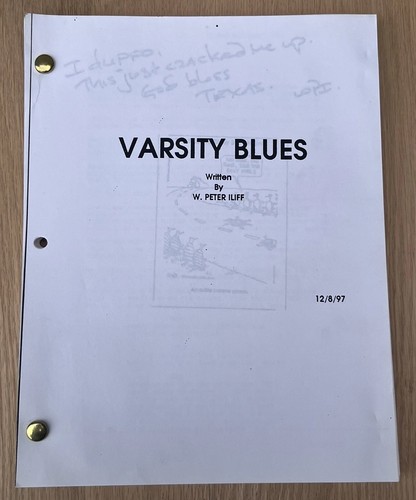 1997 Varsity Blues Original Movie Script William W. Peter Iliff Football - Picture 1 of 6
