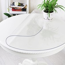 Linkgro Round Clear Table Cover Protector Clear Circle Table Protector Plastic