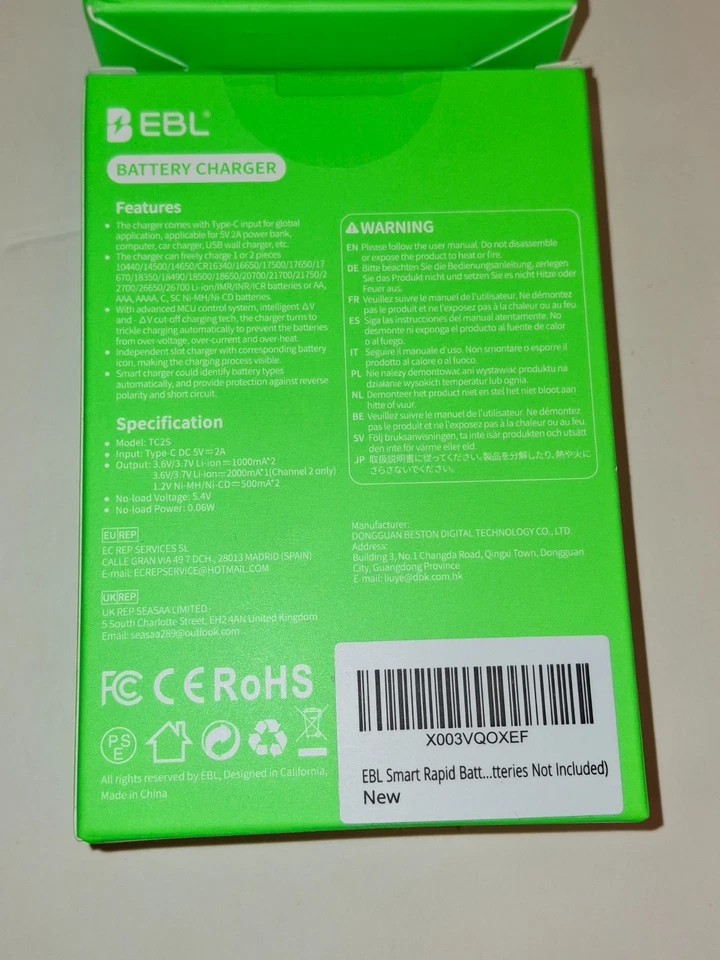 EBL Lithium Ion 2xAA batteries plus charger only GBC Gameboy Color 3000mWh, 1.5V - Image 4 of 4