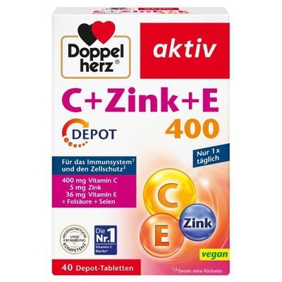 2x DOPPELHERZ C+Zink+E Depot Tabletten 40 ST