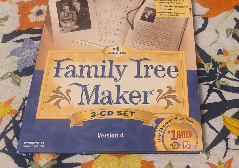 "Broderbund Family Tree Maker" 2-CD Set Version 4 Windows 95/98 New - Image 3 of 4
