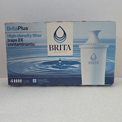 Brita Plus Replacement Water Filter, BPA-Free, High-Density Pitchers 4 PACK.