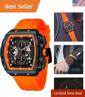 Durable Silicone Band Men's Watch with Multi-Function Chronograph Feature