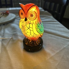 Owl Lamp Resin Rainbow Colors