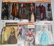 Lot of 6 Simplicity Costume Patterns Uncut/FF Vintage Modern Halloween Adult