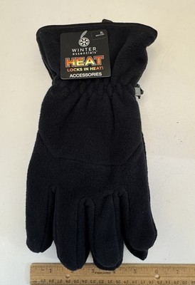 GCE Winter Essentials Gloves  Men's  XL Black  Fleece Gloves, New