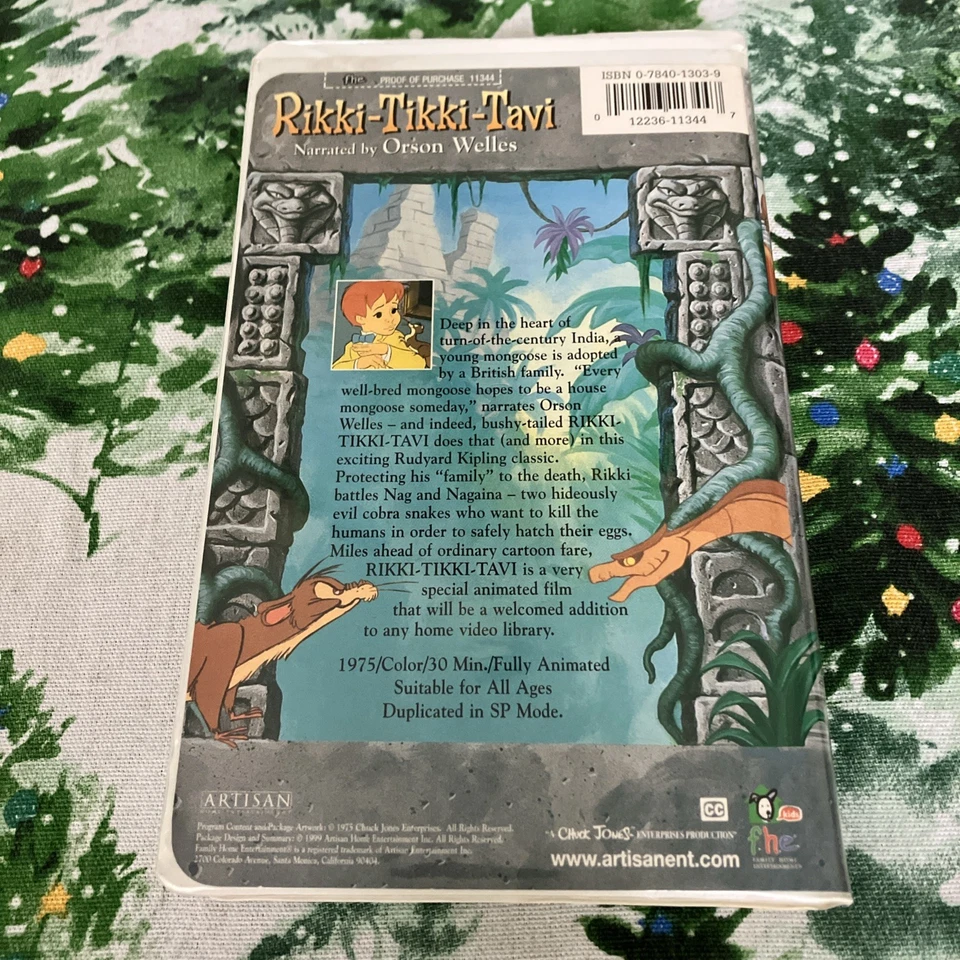 Rikki Tikki Tavi VHS Video Tape 1999 Animated Clamshell Chuck Jones Orson Welles - Image 2 of 3