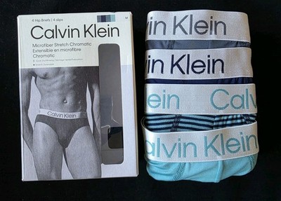 CALVIN KLEIN  MICROFIBER STRETCH 4-PACK HIP BRIEFS MENS UNDERWEAR #NP27440-NWT