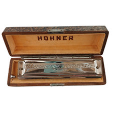 VTG Hohner The 64 Chromonica Octaves Harmonica M. Hohner Germany w/ Wood Case