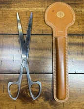 SOLINGEN COWHIDE LEATHER CASE MADE IN GERMANY SCISSORS Advertising Promotion CIA