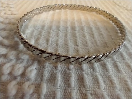 8" FLACHE SCHLANGENKETTE ARMREIF ARMBAND ~ SILBERFARBEN ~ UNSIGNIERT ~ KEINE MÄNGEL ~ 3/16" W