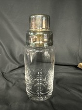 Vtg 60s Maestri Gorham Italian Crystal Cocktail Shaker Silverplate Barware Mixer