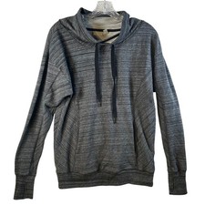 Zella Heathered Grey Knit Cowl Neck Hoodie Thumbhole Cuffs Athleisure Size S