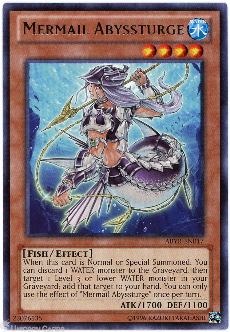 ABYR-EN017 Mermail Abyssturge Rare UNL Edition Mint YuGiOh Card