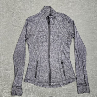 Lululemon Define Jacket Womens 6 Gray Full Zip Thumbholes Athletic Yoga Running