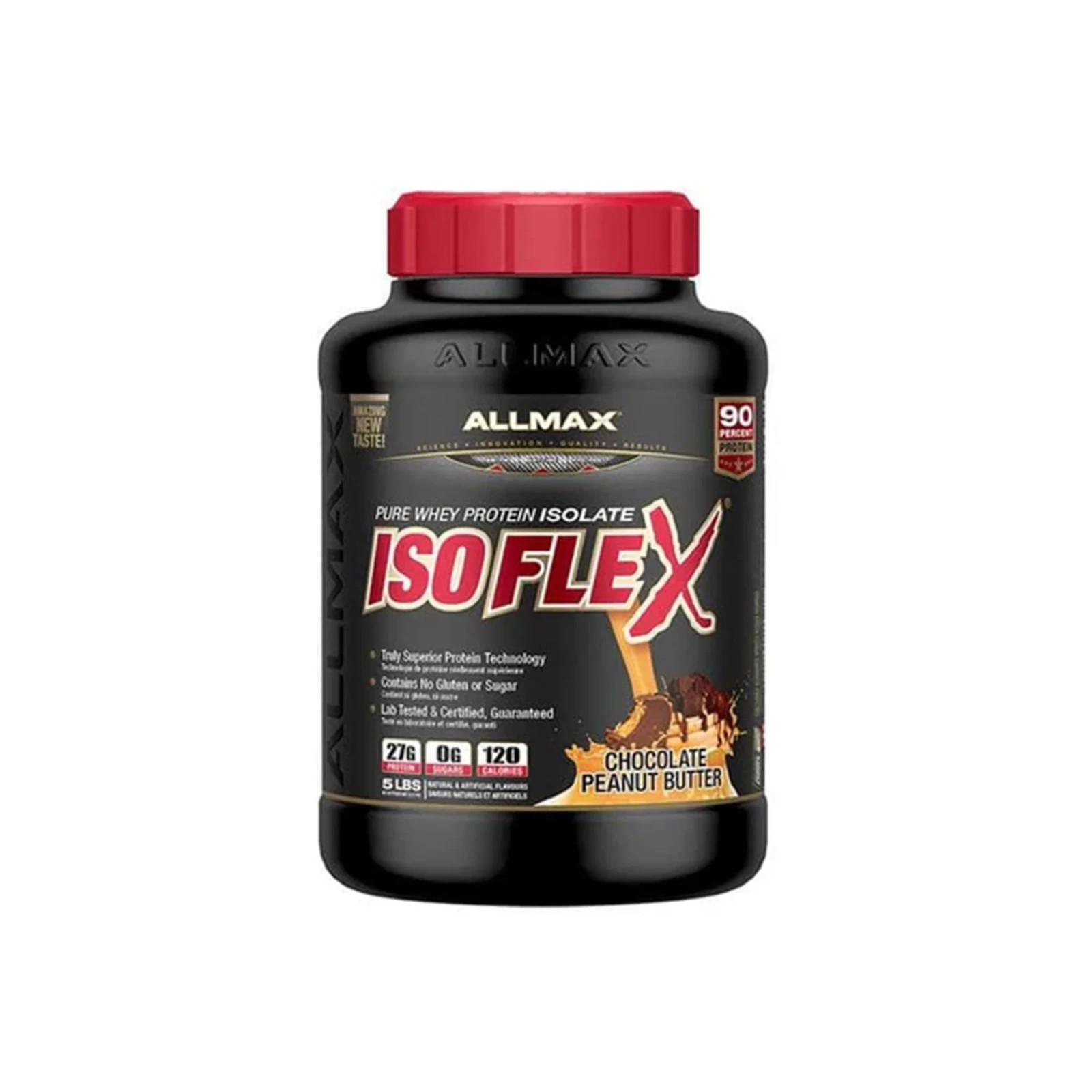 ALLMAX ISOFLEX Whey Protein Isolate Powder 5lbs Peanut Butter 27g Protein